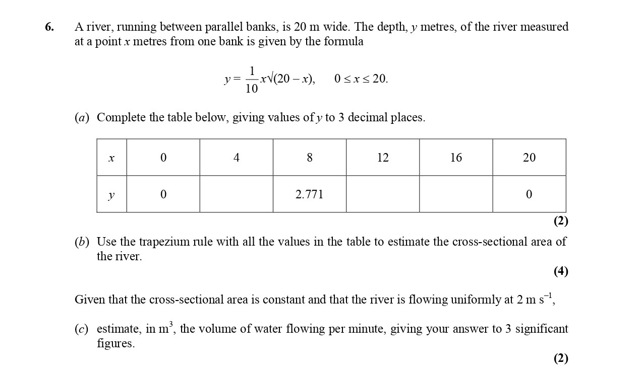 A-river,-running-between-parallel-banks,-is-20-m-wide-Edexcel-A-Level Maths Pure-Question 8-2005-Paper 2.png